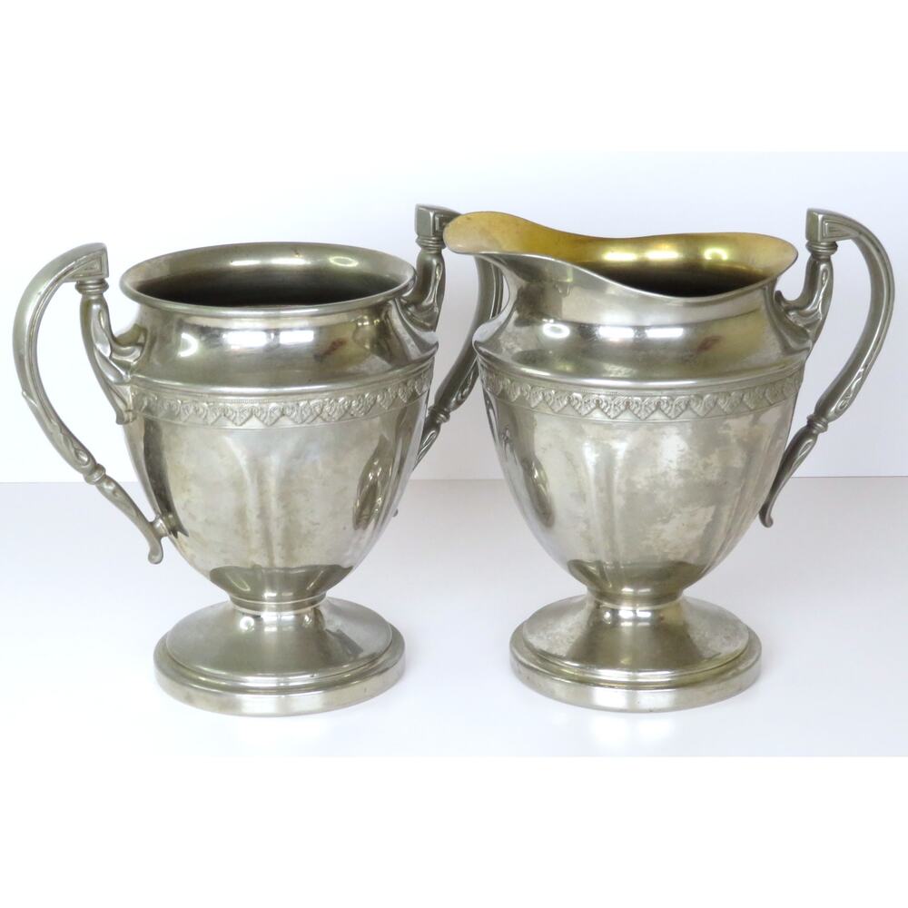 Vintage Westinghouse Silverplate Creamer and Sugar Set Art Deco Handles 2pc